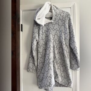 Disney Plush Faux Fur hoodie in Gray and White